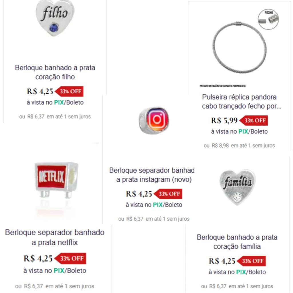 Mulher jovem organizando pedidos de joias em uma mesa de trabalho organizada e moderna.