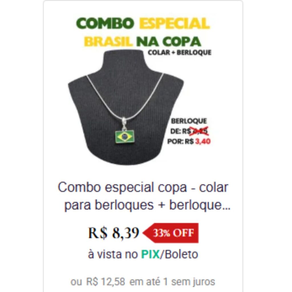 Maleta de joias aberta com divisórias repletas de anéis, colares e brincos variados para pronta entrega.